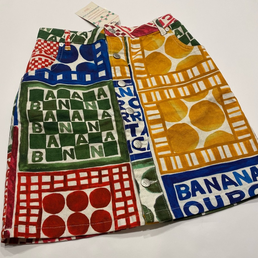 Farm Rio Button-Front Mini Skirt in Novelty